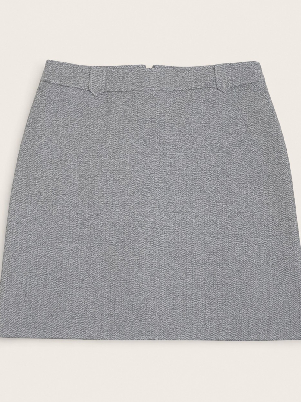 Talbots Gray Herringbone Mini Skirt